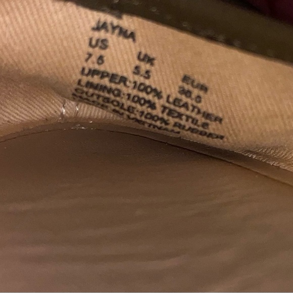 LRL Lauren Ralph Lauren Jayna Botanic Green Leather Flats with gold bow charm - Picture 6 of 6